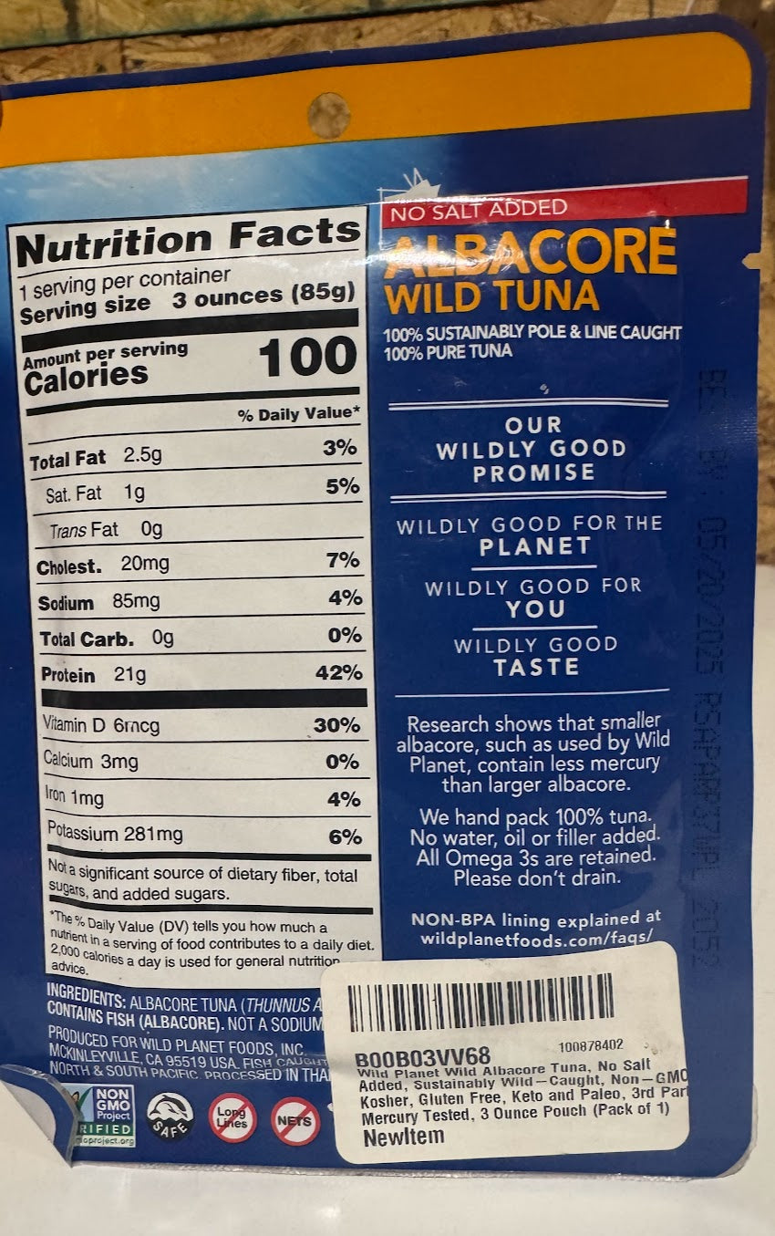 Wild Planet Albacore Wild Tuna No Salt Added