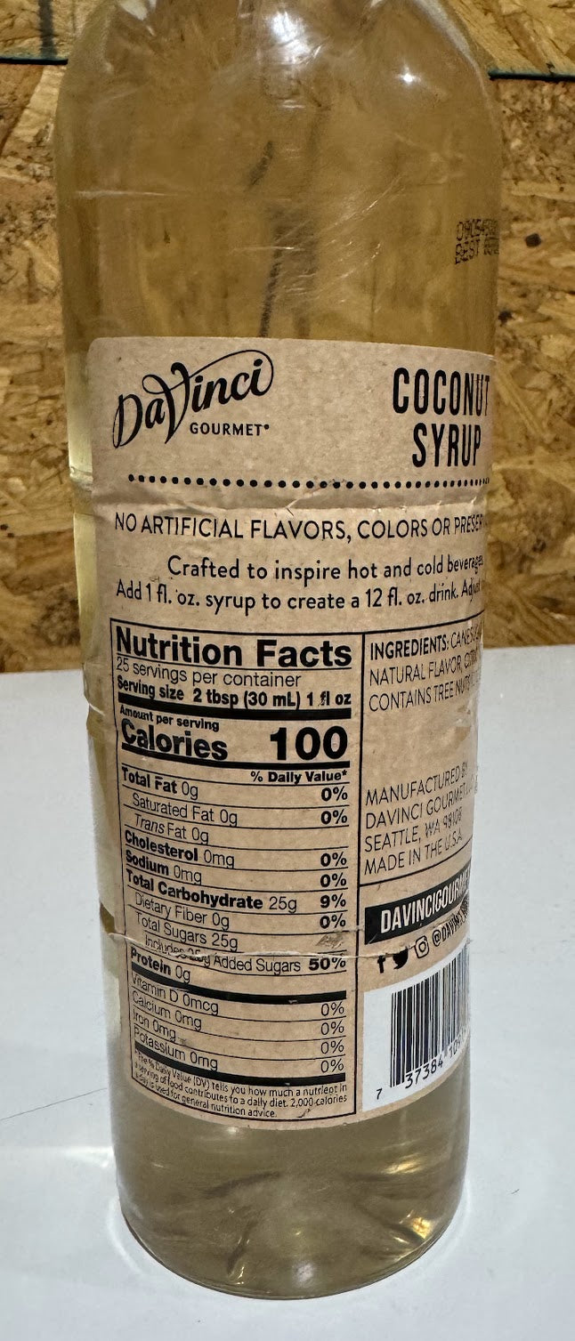 DaVinci Naturals Coconut Syrup