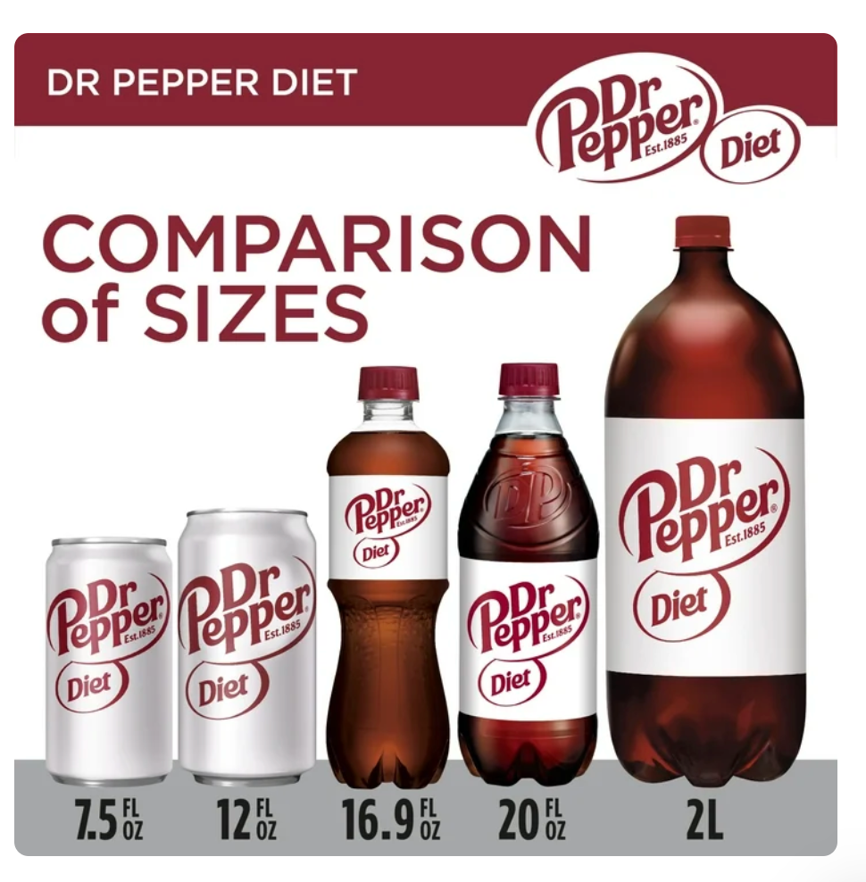Diet Dr Pepper Soda Pop, 2 L, Bottle