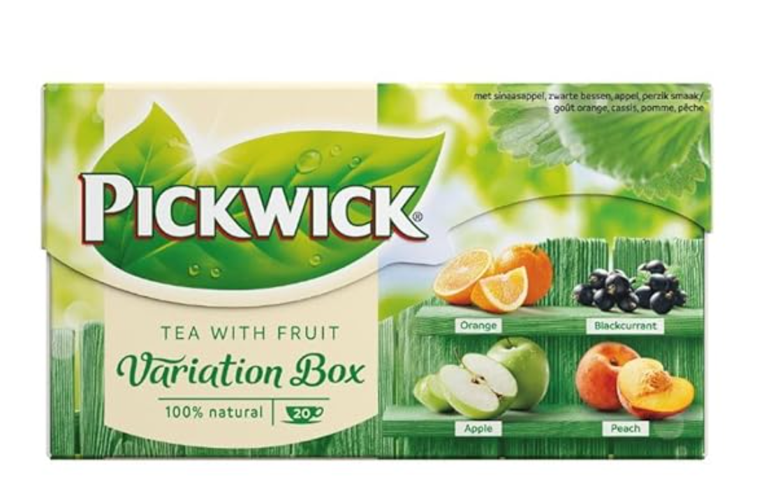 Pickwick Fruit Variation Box 20ct Tea Bags - Orange, Blackburrant, Apple, and Peach