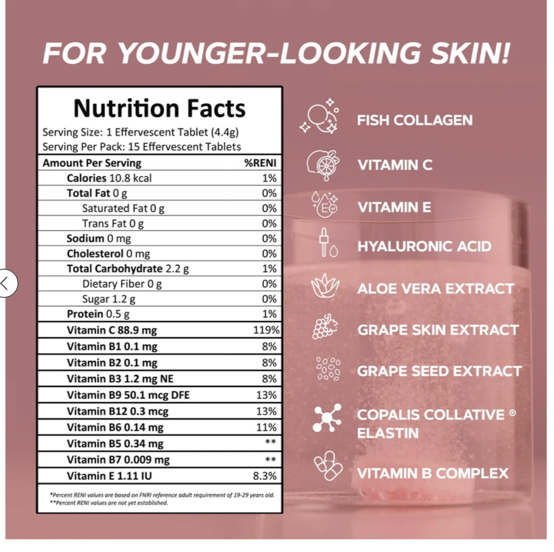 JUZZY Collagen Supplements - 500mg Effervescent Tablets for Radiant Skin, Strong Hair, Nails & Joints - Marine Collagen Peptide Drink with Vitamin E, C & Biotin for Men & Women - 1 Box, 30 Tablets May 07 2026