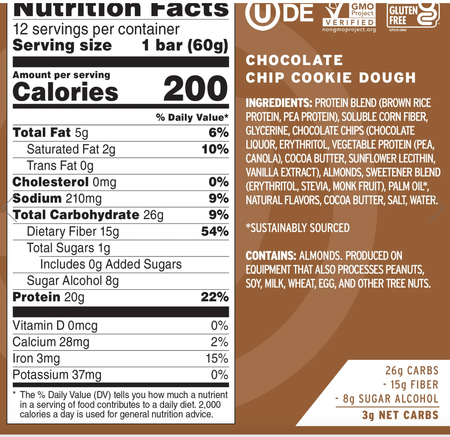 No Cow Cookie Dough Protein Bar - Expired June 04 2026