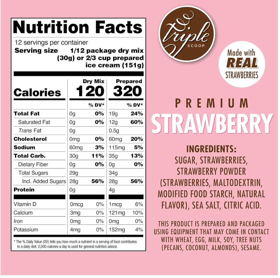 Strawberry Ice Cream Mix - Expires Sep 2025