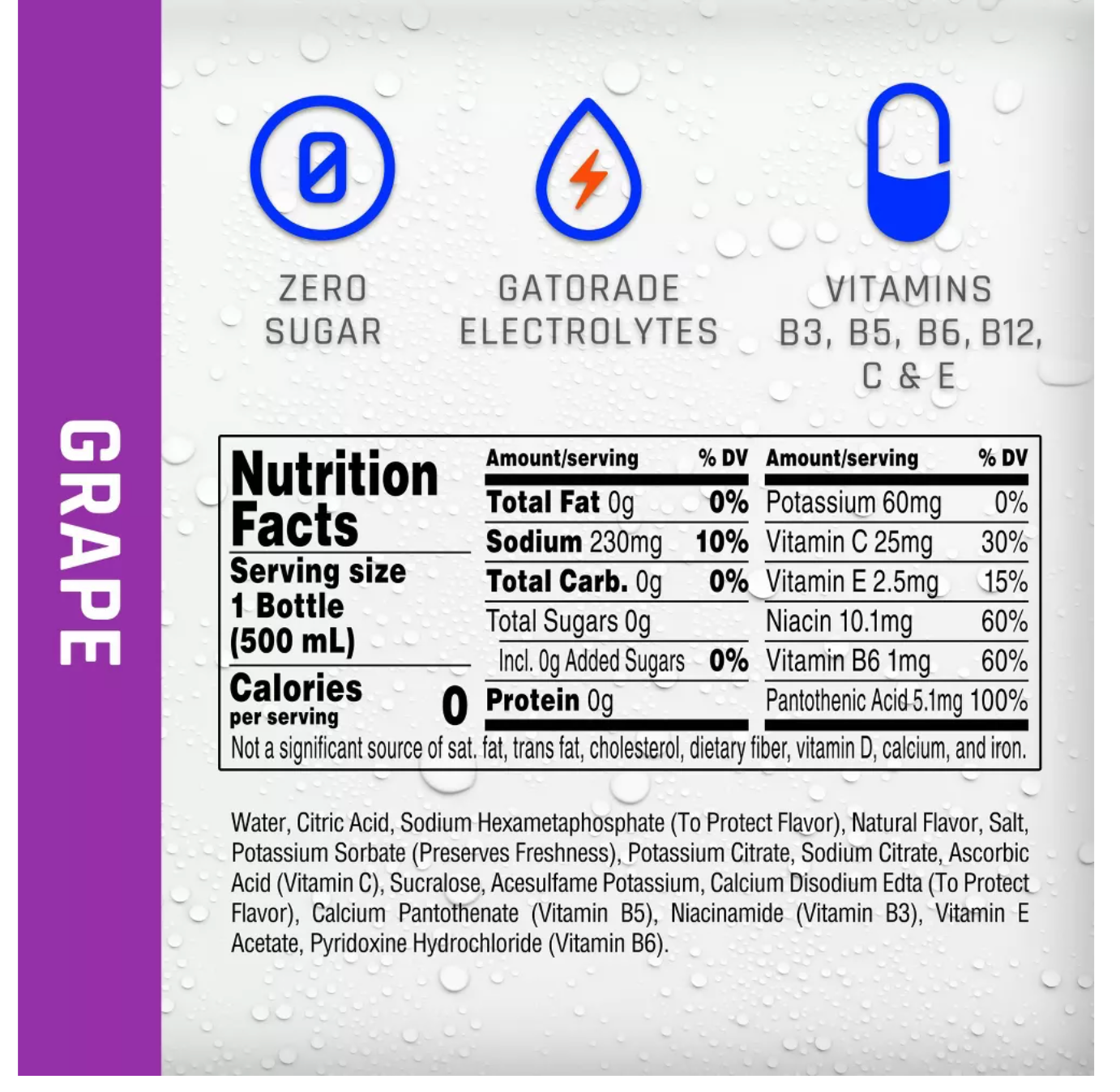Propel Zero Grape Nutrient Enhanced Water - 16.9 fl oz Bottle