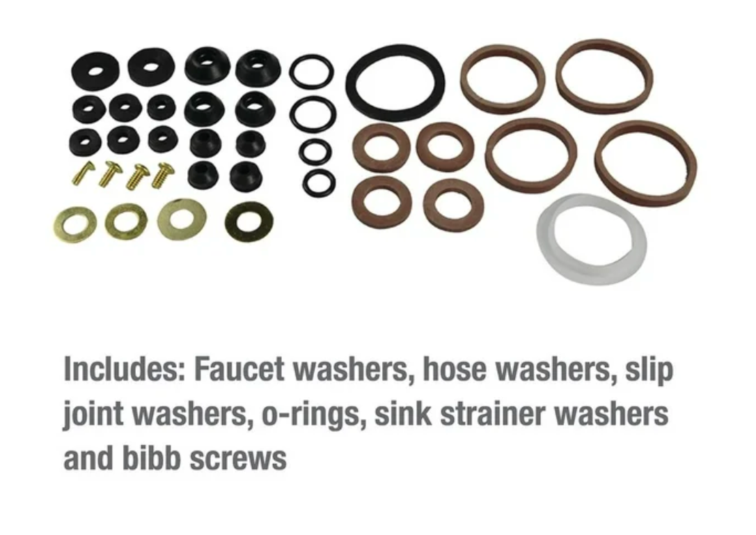 Mainstays 42 Piece Rubber Home Washer Assortment, 0.1 lbs. (80817)