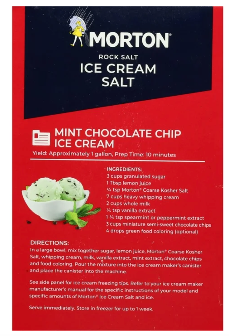 Morton® Ice Cream Salt, Rock Salt for Ice Cream Making, 4 lb Box