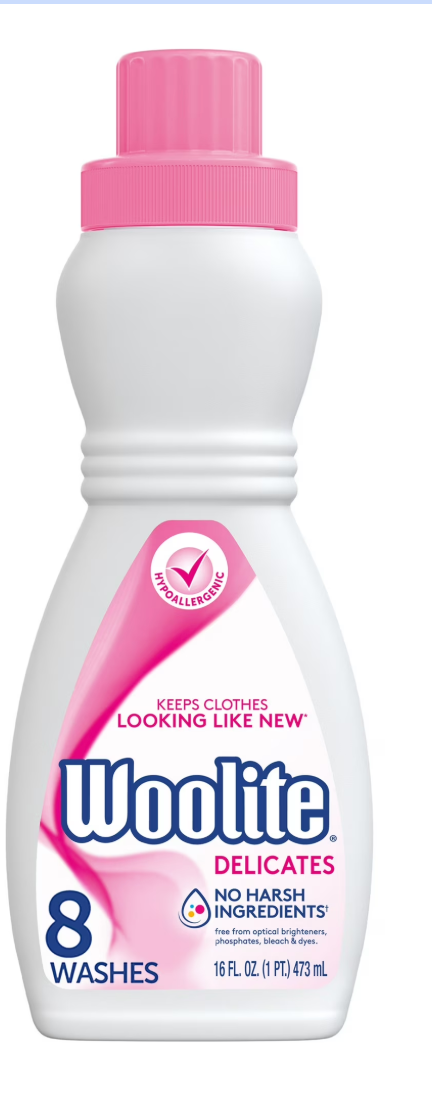 Woolite Delicates Hypoallergenic Liquid Laundry Detergent, 16 fl oz, 8 Loads, Hand & Machine Wash