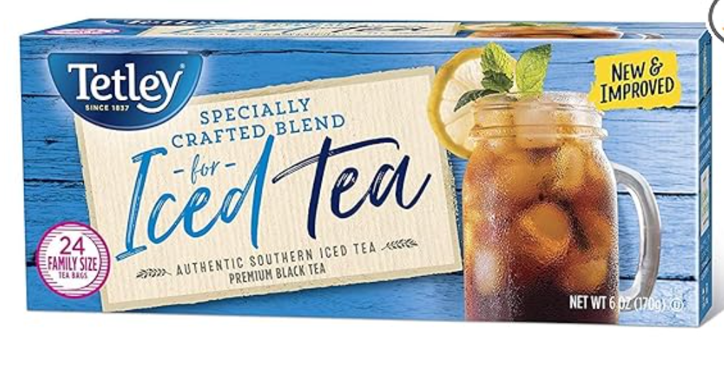 Tetley Black Tea, Iced Tea Blend, Family Size, Packaging may vary, 24 Count