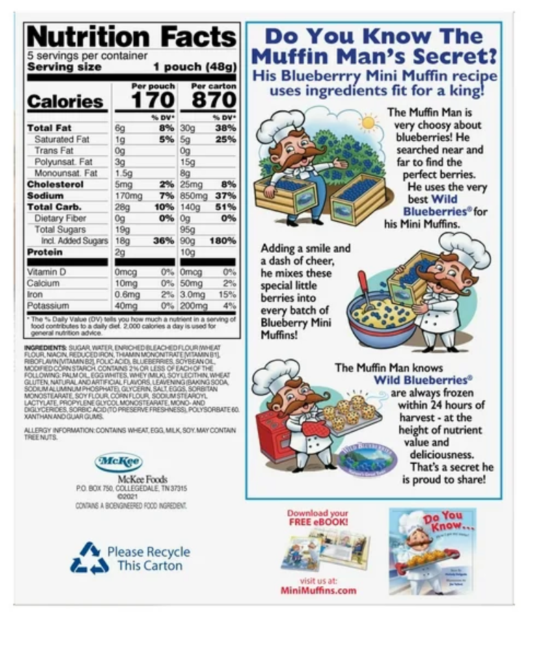 Little Debbie Blueberry Mini Muffins, 8.44 oz (5 Count) - Expired March 29 2026