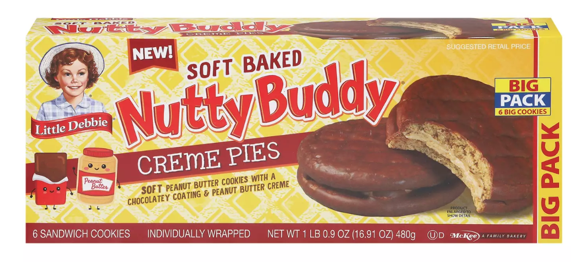 Little Debbie Soft Baked Bigger Nutty Buddy Creme Pies - Big Pack - Expired July 22 2025