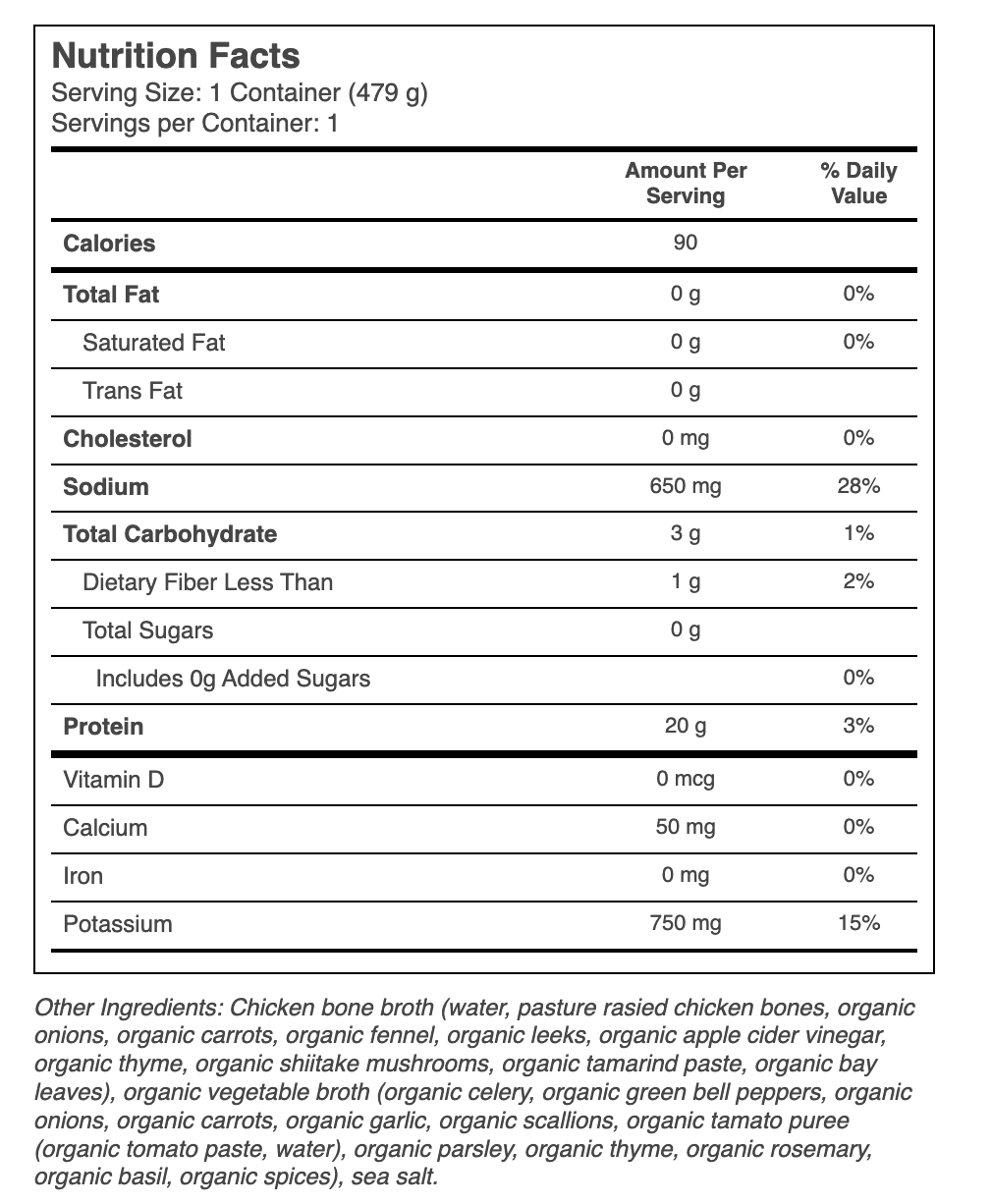 Kettle & Fire Gluten Free Non-GMO Bone Broth Regenerative Agriculture Chicken -- 16.9 oz