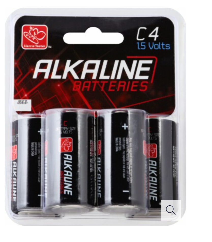 Harris Teeter Alkaline C Batteries - 4 Pack