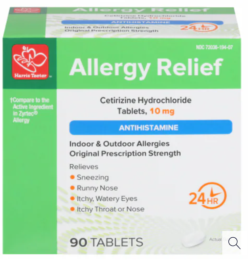 Harris Teeter™ Cetirizine Allergy Relief Tablets - expires 10/27