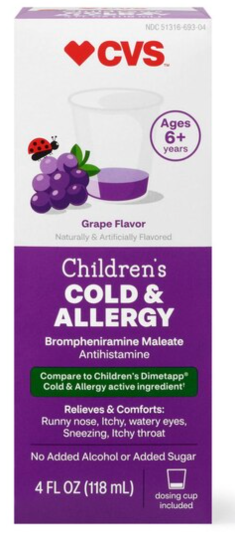 CVS Children's Cold & Cough Relief Liquid, Grape, 4 FL OZ