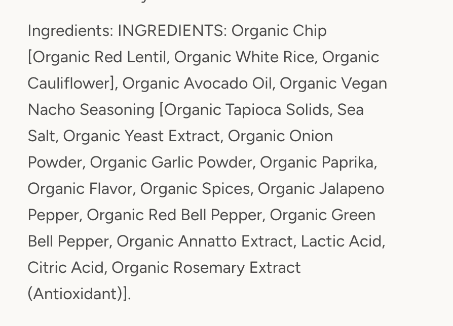 Caulitos Cauliflower Chips Dairy-Free Nacho - Expires Apr 2026