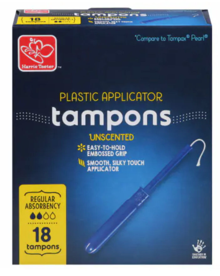 Harris Teeter™ Plastic Applicator Unscented Regular Tampons - 18 count tampons