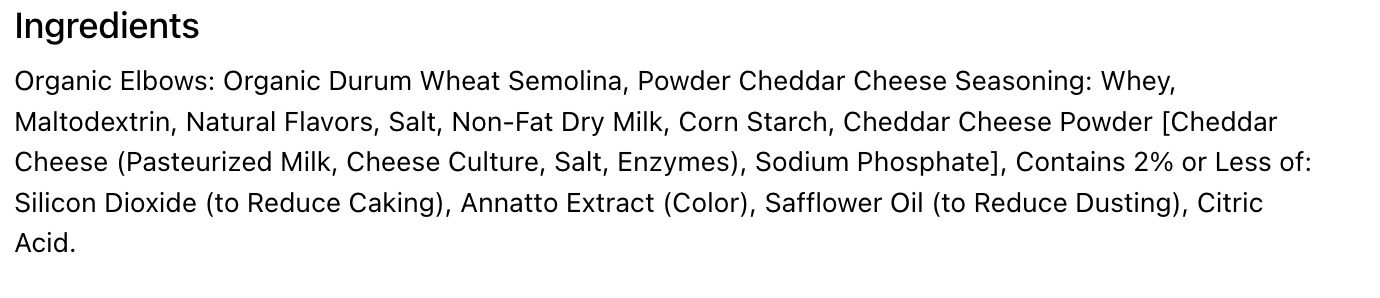 Simple Truth® Classic Cheddar Macaroni & Cheese - Expires June 2026