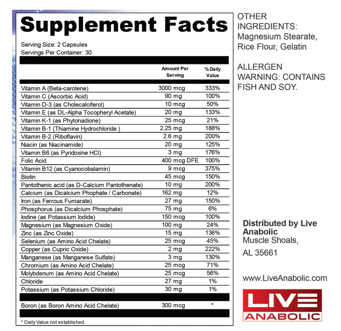 Anabolic Essentials Active Men's Multivitamin