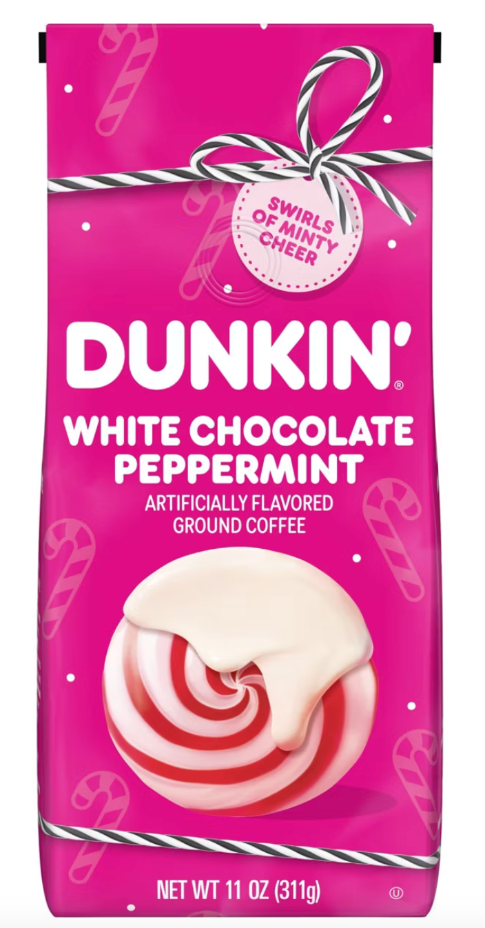 Dunkin' Donuts White Chocolate Peppermint Artificially Flavored Medium Roast Ground Coffee - 11oz