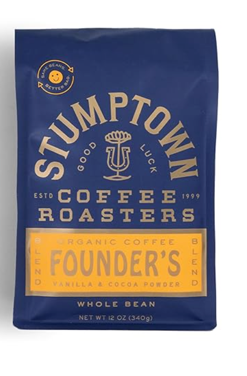 Stumptown Coffee Roasters, Founder's Blend, 100% Arabica Coffee - Organic Whole Bean Coffee, 100% Arabica Coffee - 12 Ounce Bag, Flavor Notes of Vanilla and Cocoa Powder -01/08/2026