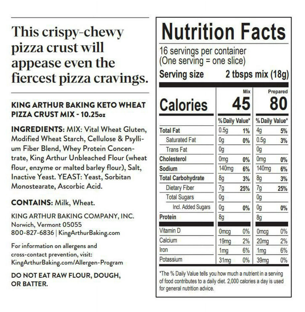 King Arthur Baking Company, Low-Carb and Keto Friendly Pizza Crust Mix, 10.25 oz Box - Expired 01/02/2026