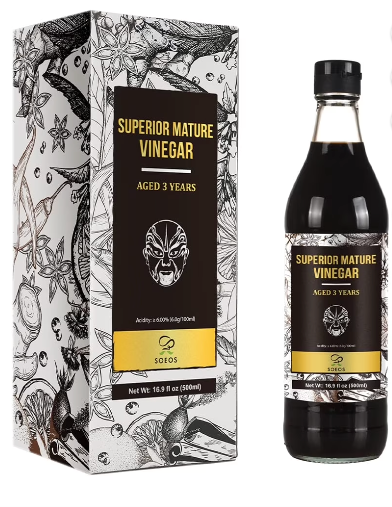 Soeos Chinkiang Chinese Black Vinegar Vinegar, Mature Aged Black Vinegar 16.9 fl.