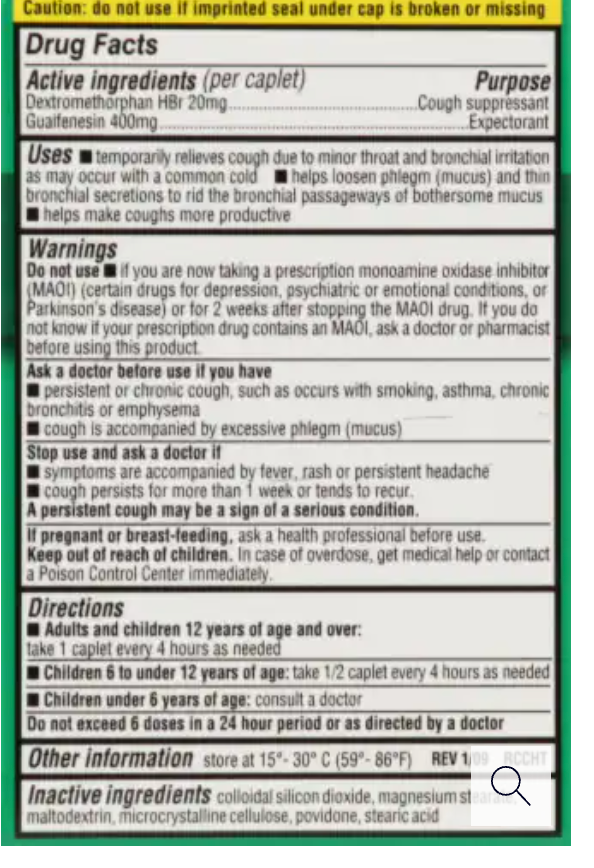 Harris Teeter® Chest Congestion Relief DM Immediate Release Caplets - expires 12/27