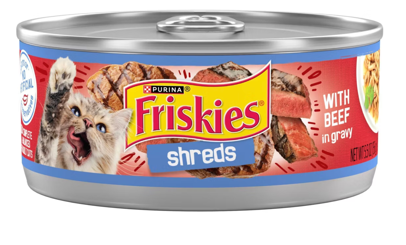 Purina Friskies Shreds Wet Cat Food with Beef In Gravy - 5.5oz