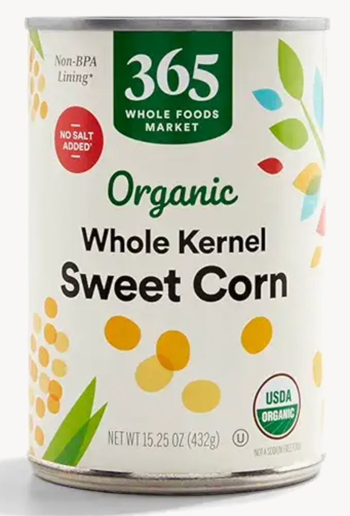 Organic No Salt Added Whole Kernel Corn, 15.25 Ounce