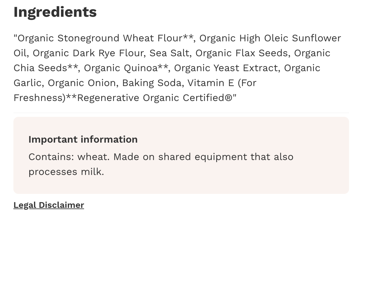 Patagonia Provisions, Organic Crackers, Multiseed