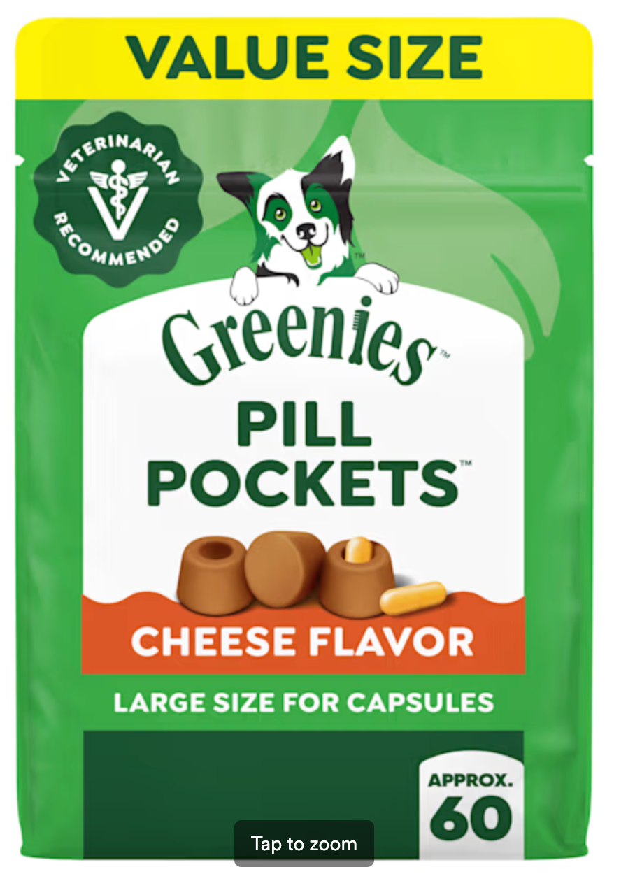 Greenies Pill Pockets Cheese Flavor Large Size Soft Dog Treats, 15.8 oz., Count of 60
