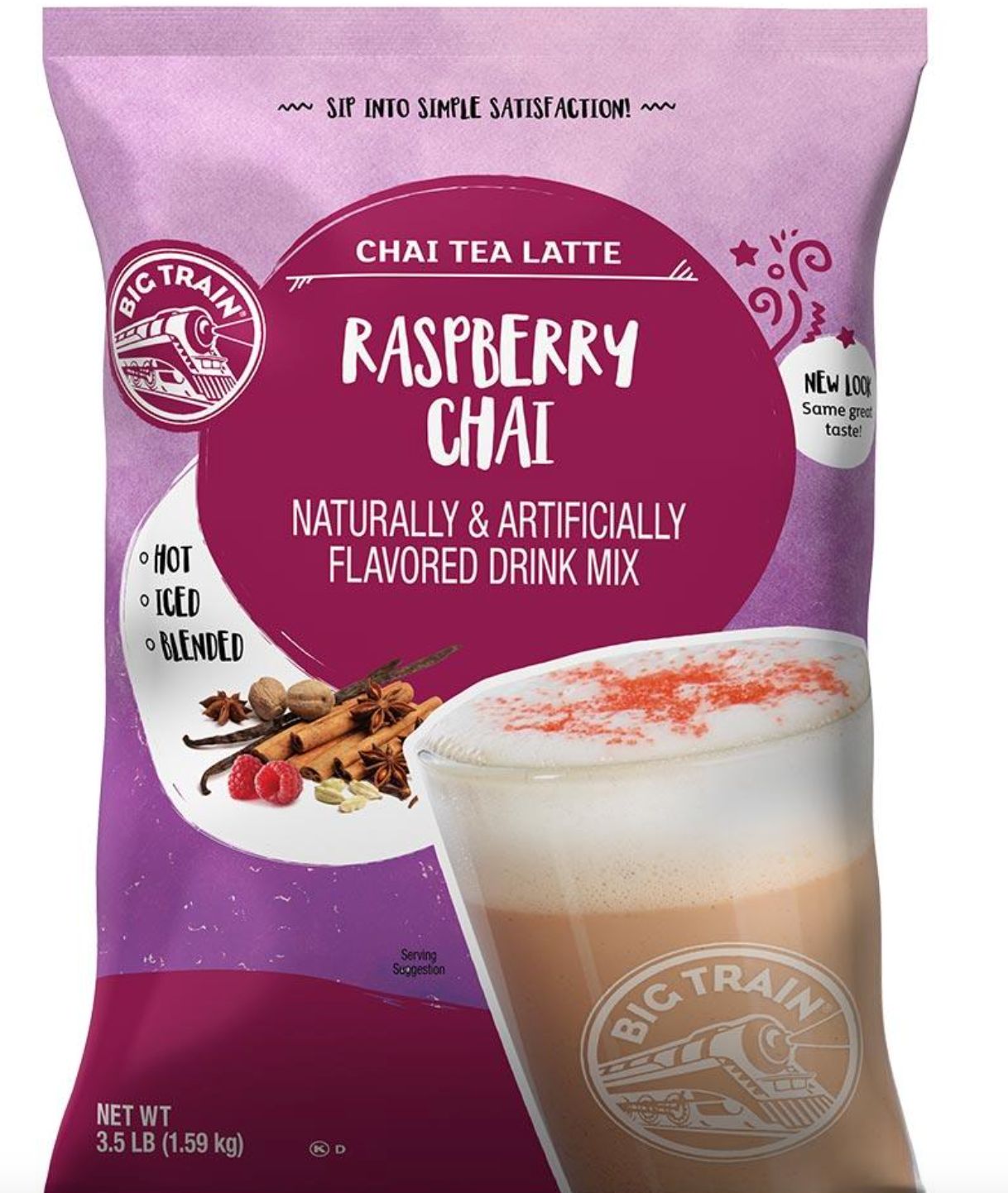Big Train Chai Tea Latte Mix, 3.5 lb Bag - Raspberry Chai - expired Jan 7 2026