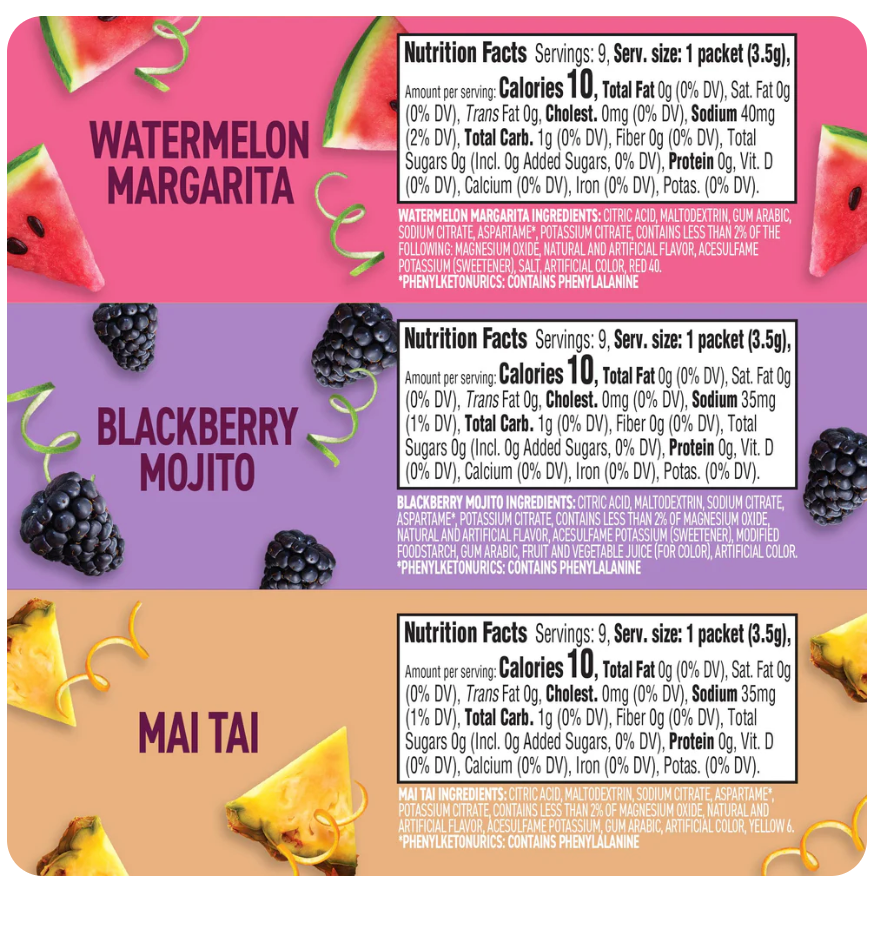 Crystal Light Mixology Variety Pack Powdered Drink Mix, 9 Single Serve Packets, 1.4 Ounce