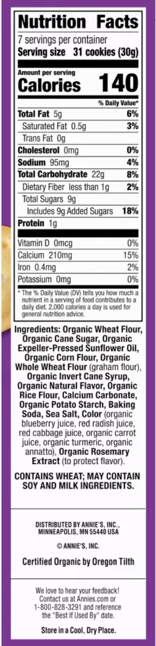 Annie's Homegrown Organic Birthday Cake Bunny Grahams Snacks - 7.5oz
