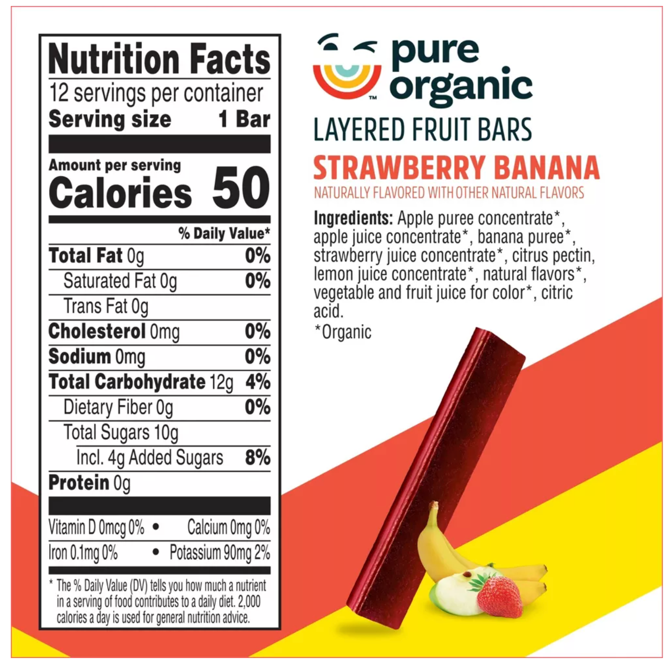 Pure Organic Layered Fruit Snacks Strawberry Banana - 6.2oz/12ct THERE IS 11 IN HERE