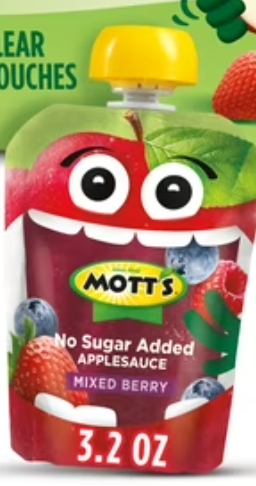 Mott's No Sugar Added Applesauce Variety Pack, 3.2 oz,