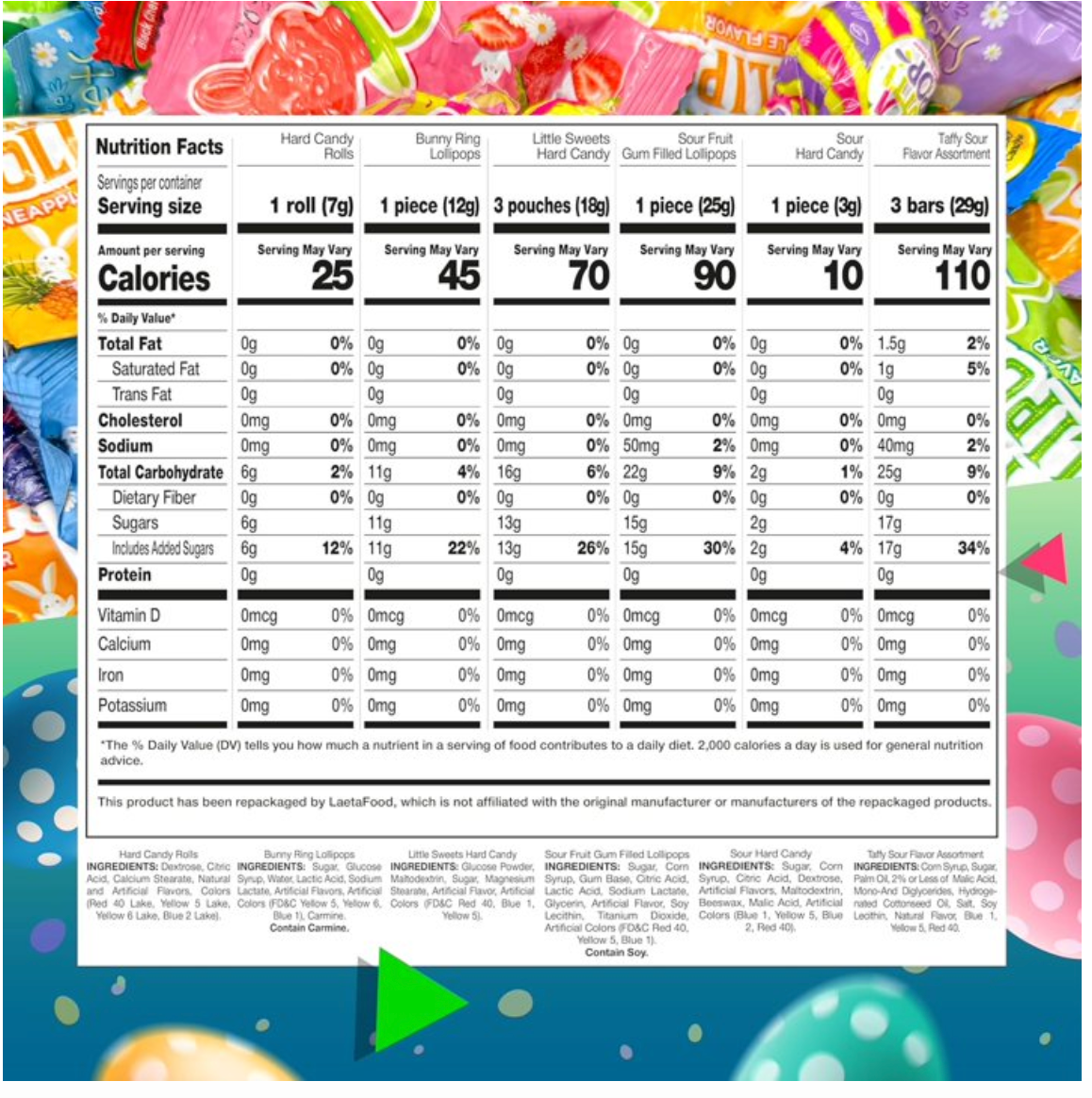 Laeta Food Assorted Candy | 2 Pound Bag | - expires 09/30/2026