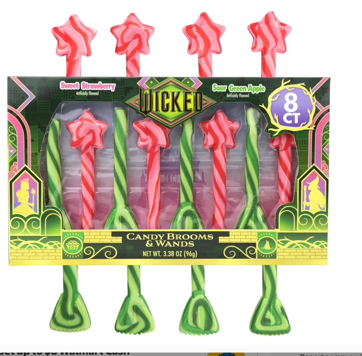 Wicked Candy Brooms and Wands Stir Sticks, Stocking Stuffers, 8 Inside, 3.38 Ounces expires 06/16/2027
