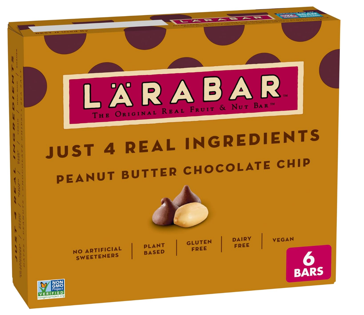 Larabar Peanut Butter Chocolate Chip, Fruit and Nut Bars, Gluten Free and Vegan, 6 Ct, 9.6 oz - expires Jan 2027