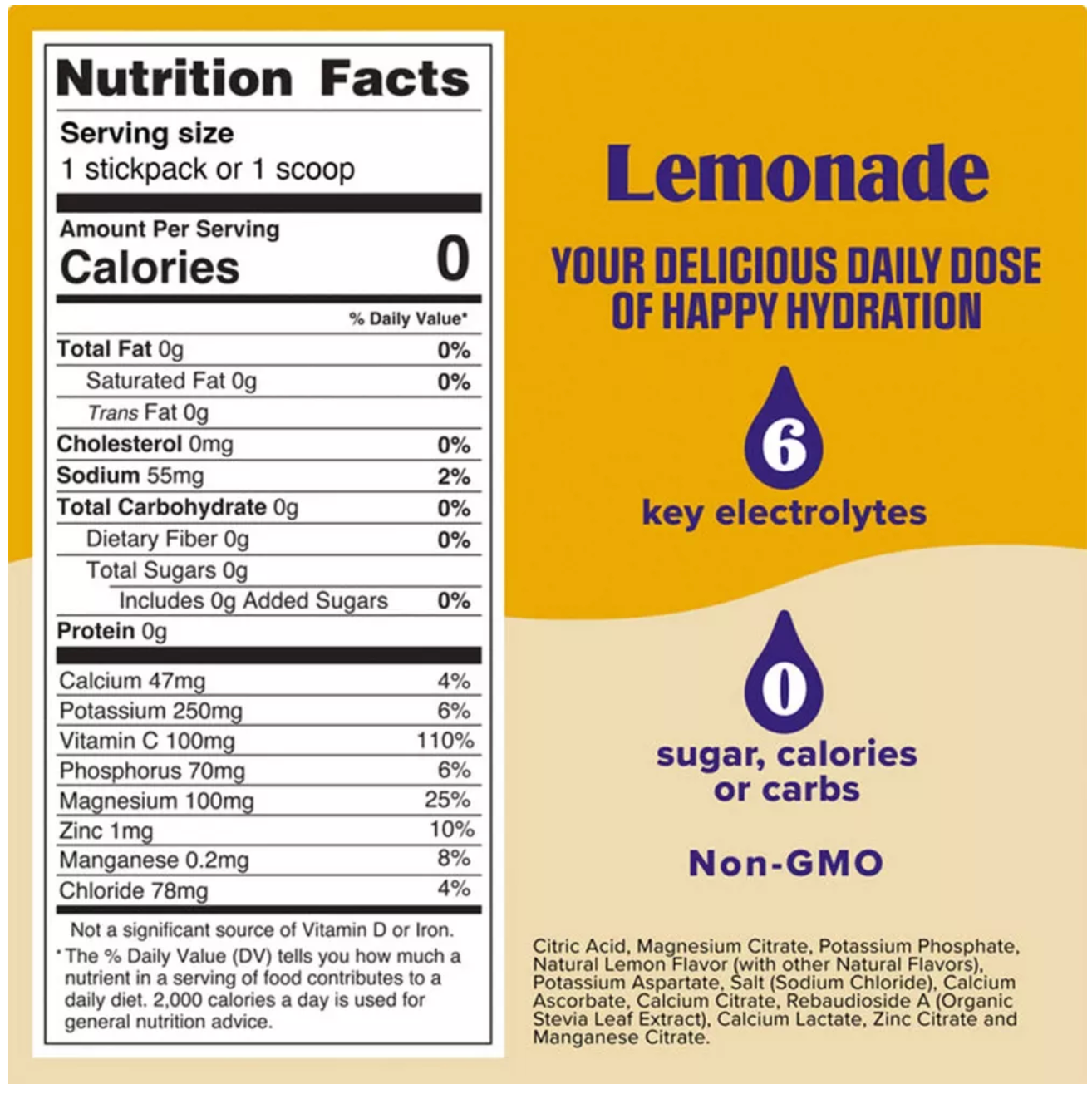Ultima Replenisher Daily Hydration Electrolyte Drink Mix - Lemonade - 30 Servings - 3.9oz: Plant-Based, Vegan, Non-GMO Project Verified
