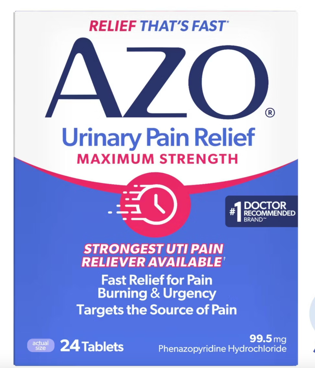 AZO Maximum Strength Urinary Pain Relief, UTI Pain Reliever - 24ct - expires 04/2028