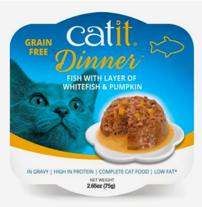 Catit Dinner Ocean Fish with Whitefish & Pumpkin Cat Wet Food, 2.65-oz can