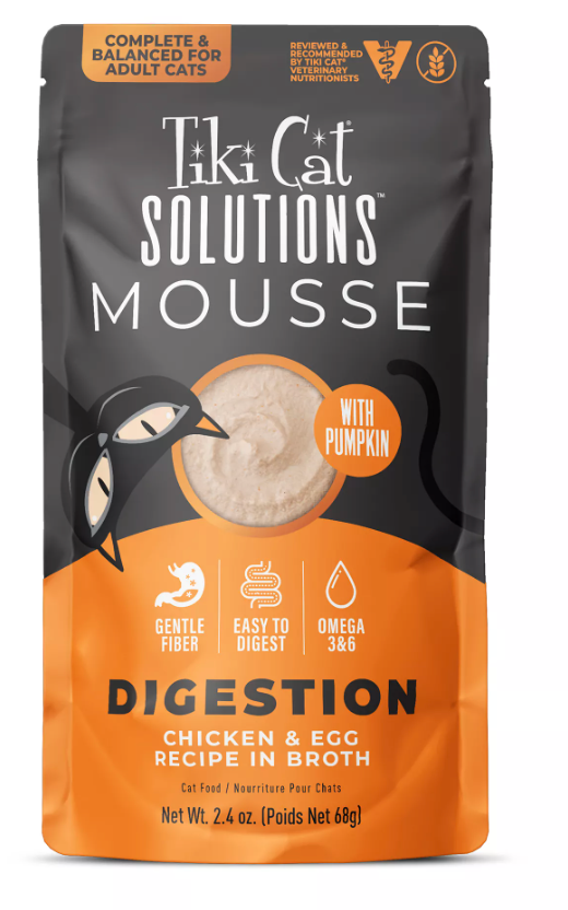 Tiki Cat® Solutions™ Mousse Wet Cat Food - Digestion, 2.4 Oz