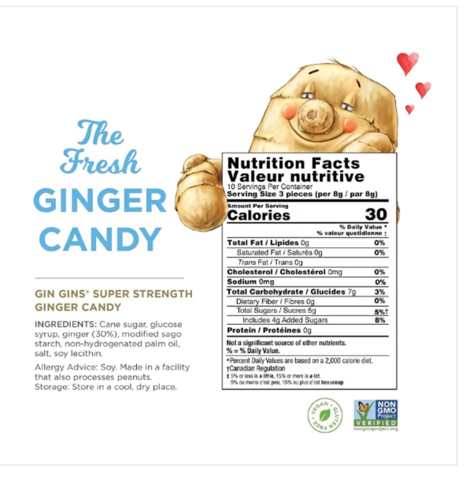 Gin Gins Strong Ginger Candy - 3 oz (84 Grams)