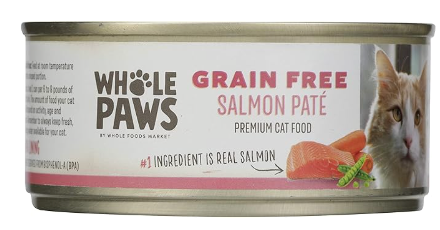 Whole Paws, Grain-Free Wet Cat Food, Salmon Paté Loaf Recipe, 5.5 Ounce