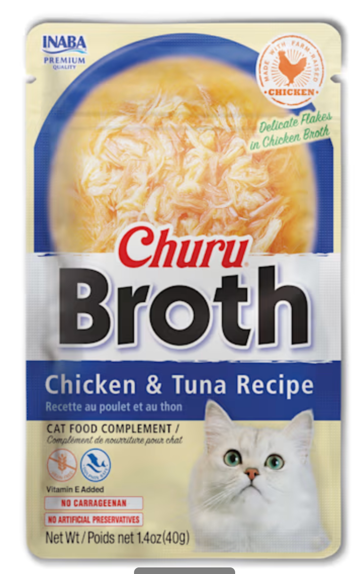 Inaba Churu Broth Chicken & Tuna Recipe Cat Treats, 1.4 oz.