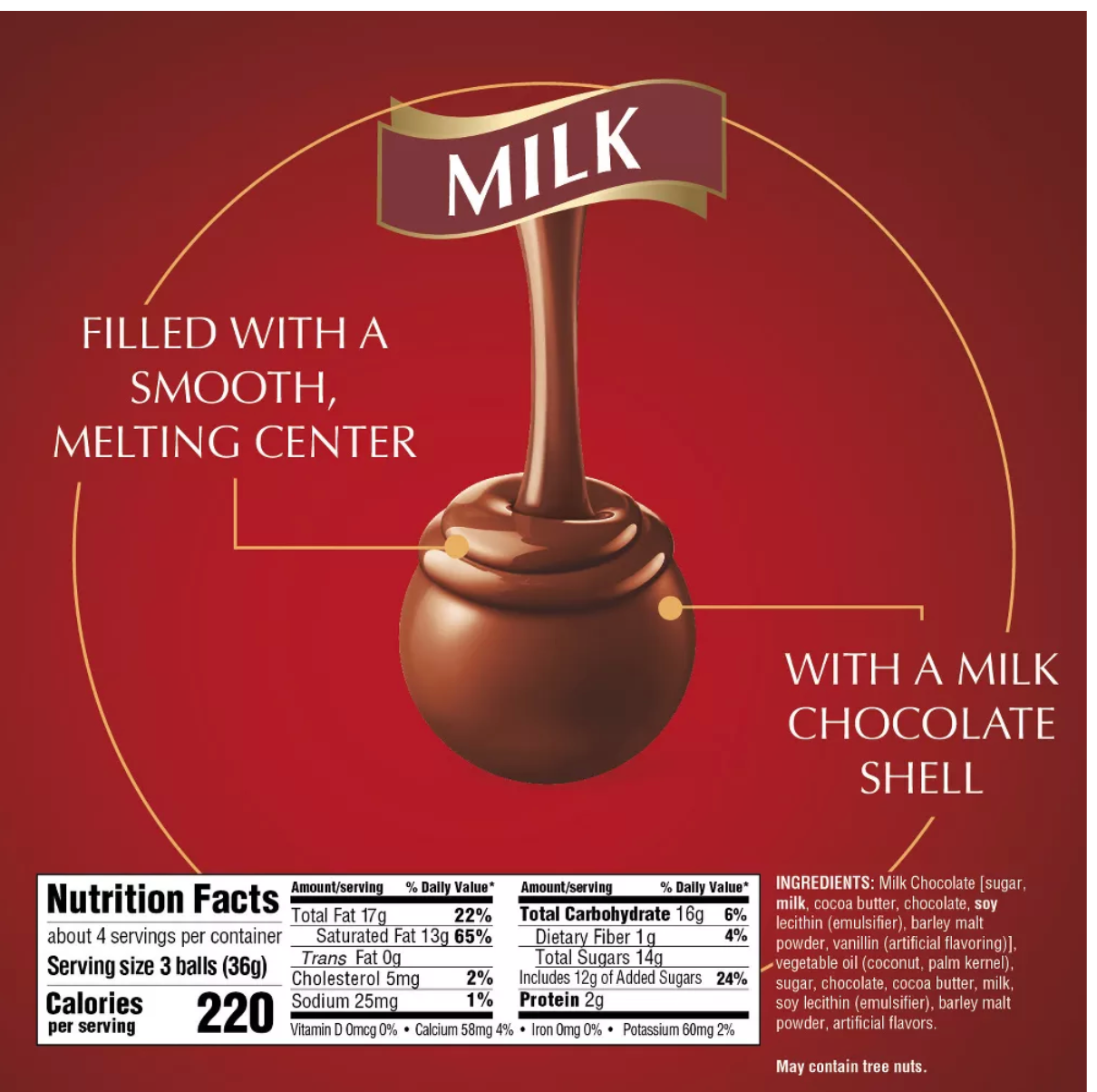 LINDOR, Lindt Milk Chocolate Candy Truffles - 5.1oz