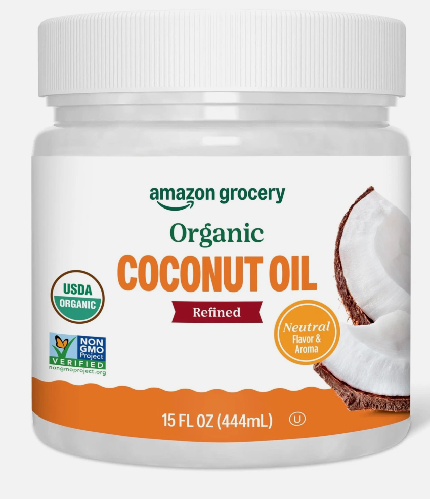 Amazon Grocery, Organic Refined Coconut Oil, 15 Fl Oz 15 Ounce (Pack of 1)