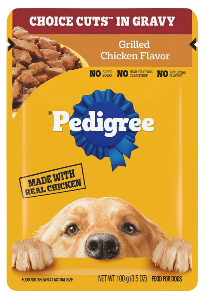 Pedigree Choice Cuts in Gravy Grilled Chicken Flavor Wet Dog Food Pouch, 3.5 oz1 Pedigree Choice Cuts in Gravy Grilled Chicken Flavor Wet Dog Food Pouch, 3.5 oz2 Pedigree Choice Cuts in Gravy Grilled Chicken Flavor Wet Dog Food Pouch, 3.5 oz