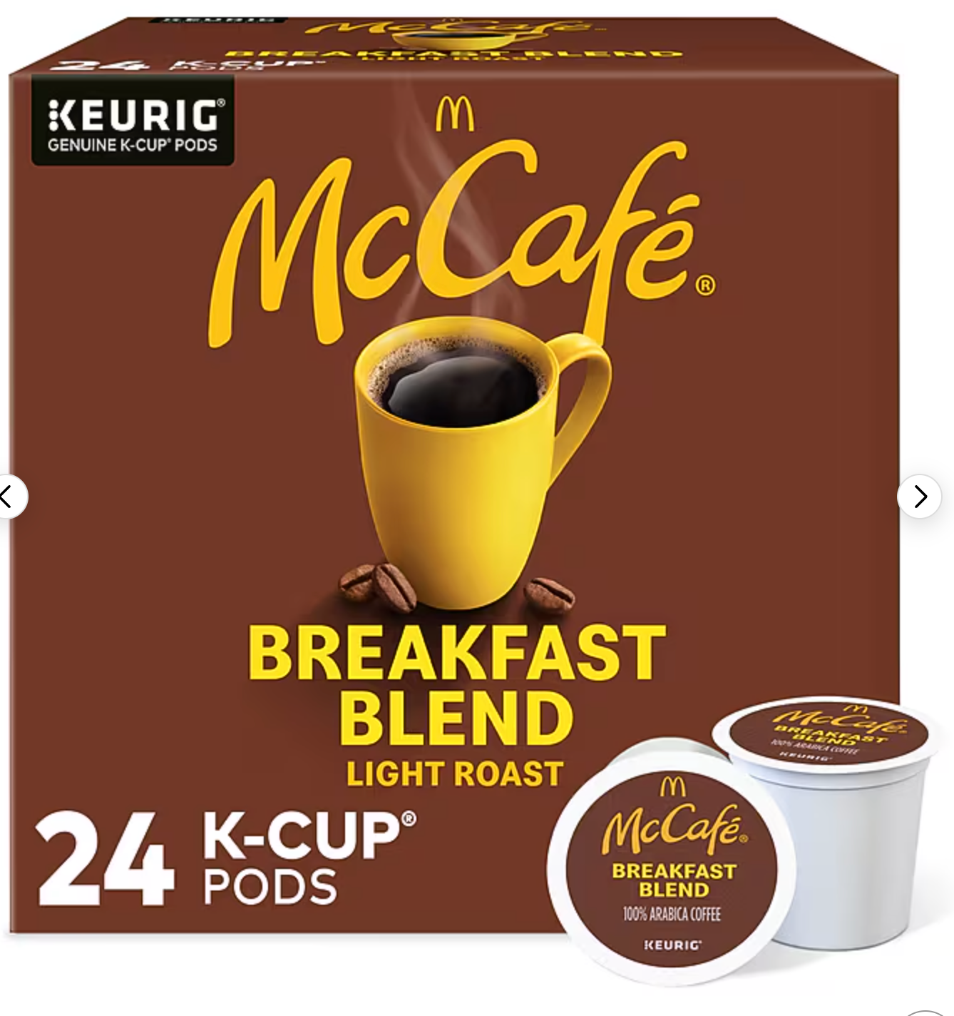 McCafe Breakfast Blend Regular Keurig® K-Cup® Coffee Pods, Light Roast, 24 Pods/Box (5000358127) - expired June 28 2026